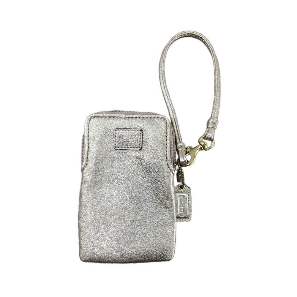 Vintage Coach Poppy Wristlet  Gold Y2K Digi Pouch Flip Phone Point Shoot Camera